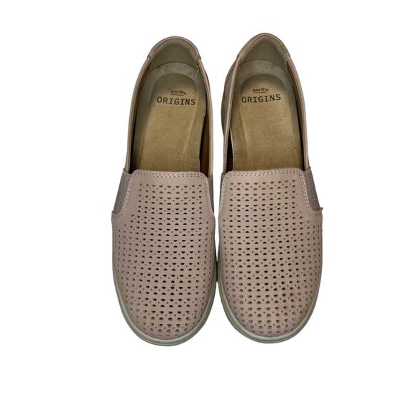 Earth Origins Elin Pale Pink Cut Out Leather Slip On Sneakers Size 6 Comfort - Picture 4 of 14